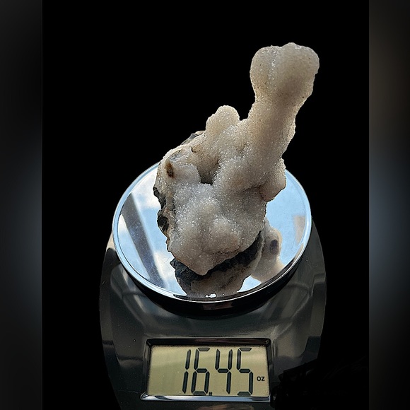 🪸WHITE QUARTZ CHALCEDONY DRUZY CORAL GEODE STALACTITE CLUSTER-BASE MATRIX🪸 - Picture 7 of 7